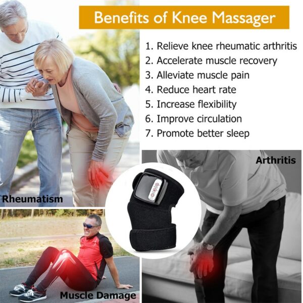 Electric Knee Massager Heating Therapy Vibration Brace Wrap Physiotherapy Instrument for Knee Shoulder Elbow Massage Health Care