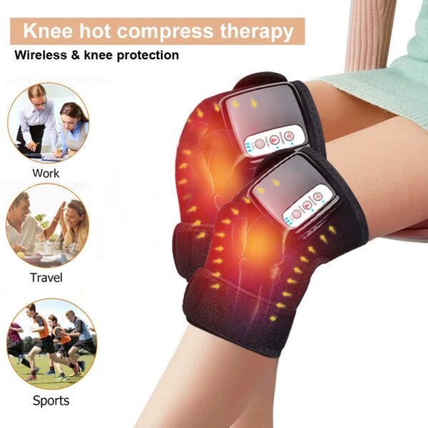 Electric Knee Massager Heating Therapy Vibration Brace Wrap Physiotherapy Instrument for Knee Shoulder Elbow Massage Health Care